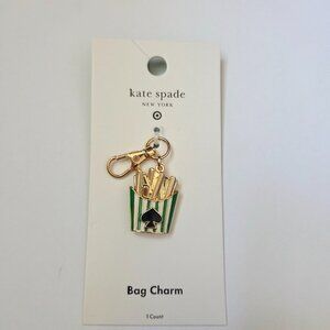 NEW KATE SPADE New York X TARGET French Fry Bag Charm Keychain Gold Black Green